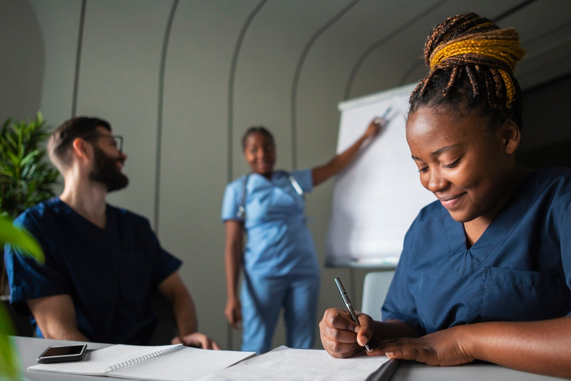 Medical students learning